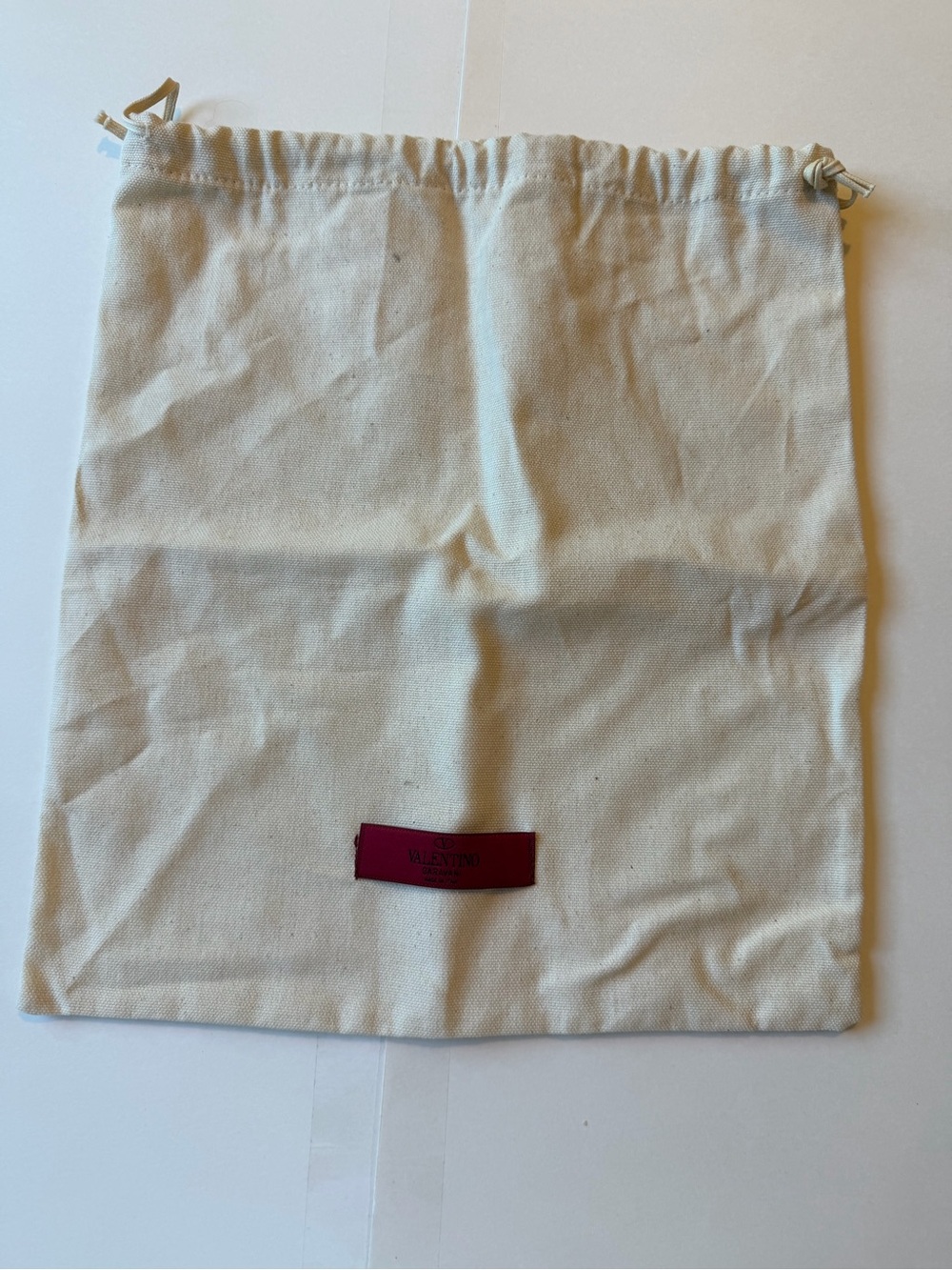 Valentino Canvas Dust Bag with Red Logo Patch